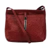  Maxmoda Lina Talianska dámska kožená taška cez rameno s červenou potlačou