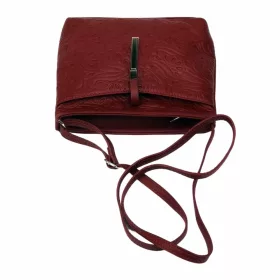    Maxmoda Lina Talianska dámska kožená taška cez rameno s červenou potlačou