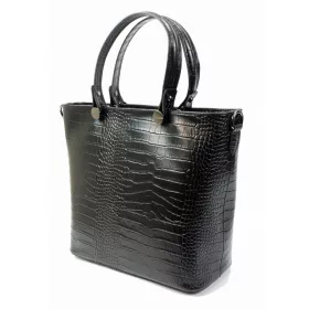    Maxmoda Océane Talianska dámska čierna kroko kabelka 36 × 29,5 cm