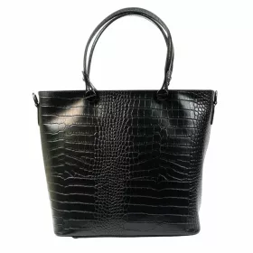    Maxmoda Océane Talianska dámska čierna kroko kabelka 36 × 29,5 cm