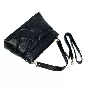    Maxmoda Azura Talianska dámska čierna kožená taška cez rameno, kabelka