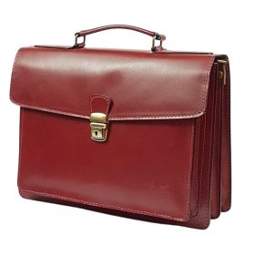    Maxmoda bordová talianska kožená dámska aktovka 35 x 26 cm.