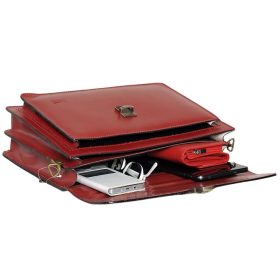    Maxmoda bordová talianska kožená dámska aktovka 35 x 26 cm.