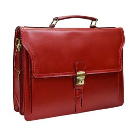    Maxmoda Antonia červená Talianska dámska kožená aktovka 35 x 26 cm.