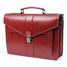    Maxmoda V veko červená talianska kožená dámska aktovka 35 x 26 cm.