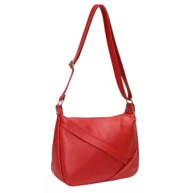    Maxmoda Aldene Talianska dámska červená kožená kabelka, taška cez rameno 30x22 cm