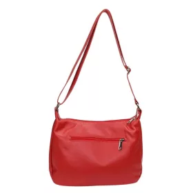    Maxmoda Aldene Talianska dámska červená kožená kabelka, taška cez rameno 30x22 cm