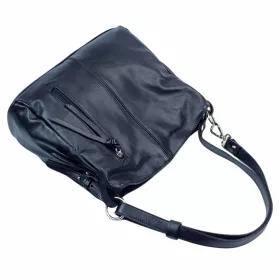    Talianska dámska čierna kožená taška cez rameno Maxmoda Elba