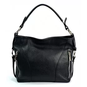    Maxmoda Divina Talianska dámska čierna kožená taška cez rameno