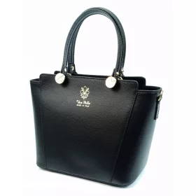    Maxmoda Gina čierna talianska dámska kožená kabelka, taška cez rameno