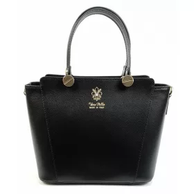    Maxmoda Gina čierna talianska dámska kožená kabelka, taška cez rameno