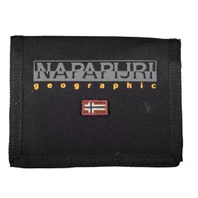   Napapijri čierna látková peňaženka, držiak na karty pre mužov 13 x 11 cm