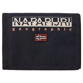    Napapijri tmavomodrá látková peňaženka, držiak na karty pre mužov 13 x 11 cm