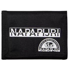    Napapijri čierna látková peňaženka, držiak na karty pre mužov 12 x 10 cm