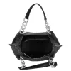  Karen Lena čierna, dámska kabelka z vláknitej kože, taška cez rameno