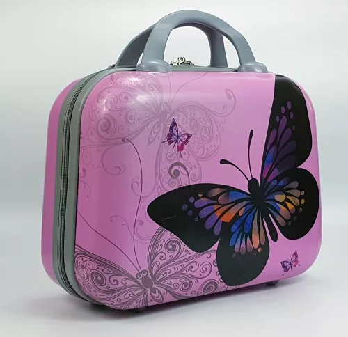  Ormi Butterly ružová tvrdostenná kozmetická taštička