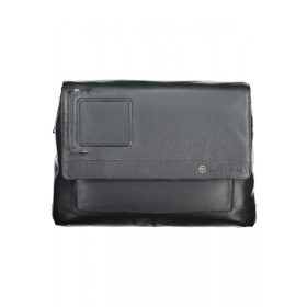    Pánska kožená kabelka cez rameno Piquadro tmavomodrá, bočná taška 42 x 30 x 12 cm