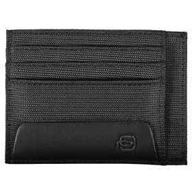    Piquadro čierna látková peňaženka, držiak na karty pre mužov 11 x 8 cm