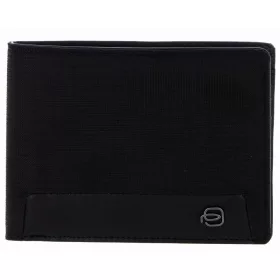    Peňaženka Piquadro talianskeho dizajnu čierna látka-koža, pánska 12 x 9 cm
