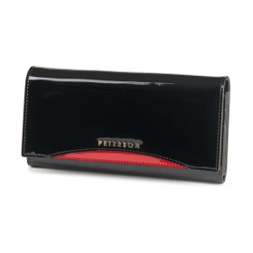   Peterson čierno-červená dámska lakovaná peňaženka s RFID ochranou 18,5×9,5 cm
