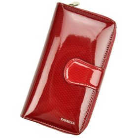    Dámska vzorovaná bordová kožená peňaženka Patrizia, RFID 9,5 × 16,5 cm