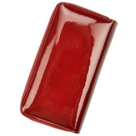    Dámska vzorovaná bordová kožená peňaženka Patrizia, RFID 9,5 × 16,5 cm