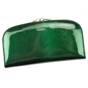    Dámska kožená peňaženka so vzorom Patrizia, zelená farba, RFID 18,5 × 10 cm