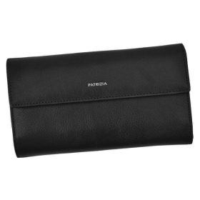    Patrizia veľká čierna dámska kožená peňaženka 18,5 × 10,5 cm