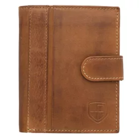    Peterson stojaca, klipsová, hnedá pánska kožená peňaženka 13×10,5 cm