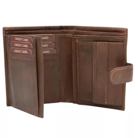    Peterson stojaca, klipsová, hnedá pánska kožená peňaženka 13×10,5 cm