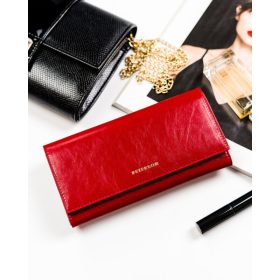    Veľká červená dámska kožená peňaženka Peterson s RFID ochranou 19×10 cm