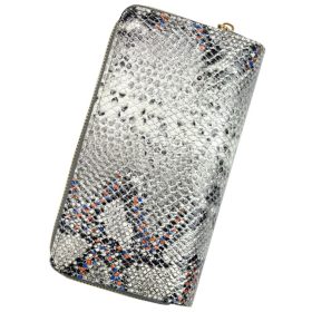    Dámska sivá kožená peňaženka Patrizia s kroko vzorom, RFID 9,5 × 16,5 cm