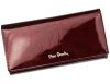  Pierre Cardin dámska lakovaná peňaženka, bordová, listový vzor, 19 × 10 cm