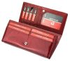 Pierre Cardin dámska lakovaná peňaženka, bordová, listový vzor, 19 × 10 cm