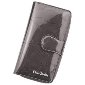    Dámska kožená peňaženka Pierre Cardin modrá, listový vzor 9,5 × 17 cm