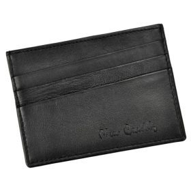    Čierny kožený držiak na karty Pierre Cardin 10,8 × 8 cm
