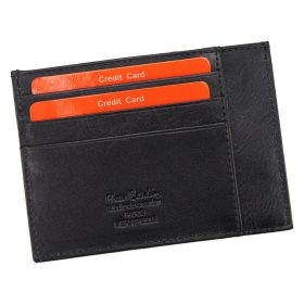    Pierre Cardin čierny kožený držiak na karty 10 × 7,5 cm