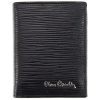  Pierre Cardin pánska kožená peňaženka, držiak na karty, čierna, tlačený vzor, RFID 8 × 10 cm