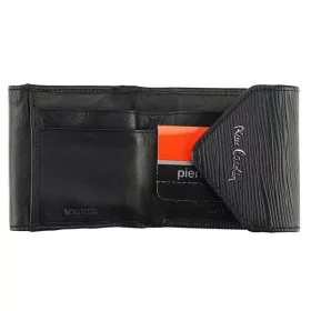    Dámska kožená peňaženka Pierre Cardin, čierna, tlačený vzor, 9 × 9 cm