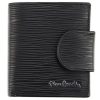 Dámska kožená peňaženka Pierre Cardin, čierna, tlačený vzor, 9 × 10 cm