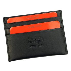    Kožený držiak na karty Pierre Cardin, čierny 10 × 7,5 cm