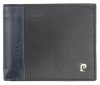  Pánska kožená peňaženka Pierre Cardin čierno-modrá 11 × 9 cm
