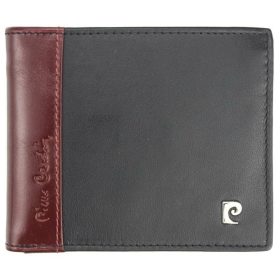    Pierre Cardin čierno-červená pánska kožená peňaženka, 11 × 9 cm