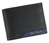  Pierre Cardin čierno-modrá pánska kožená peňaženka s RFID ochranou, 12,5 × 9,5 cm