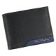  Pierre Cardin čierno-modrá pánska kožená peňaženka s RFID ochranou, 12,5 × 9,5 cm
