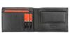  Pierre Cardin čierno-modrá pánska kožená peňaženka s RFID ochranou, 12,5 × 9,5 cm