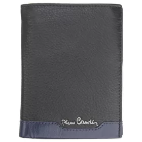    Pánska kožená peňaženka Pierre Cardin, čierna a modrá, s RFID ochranou, 10,5 × 12,7 cm