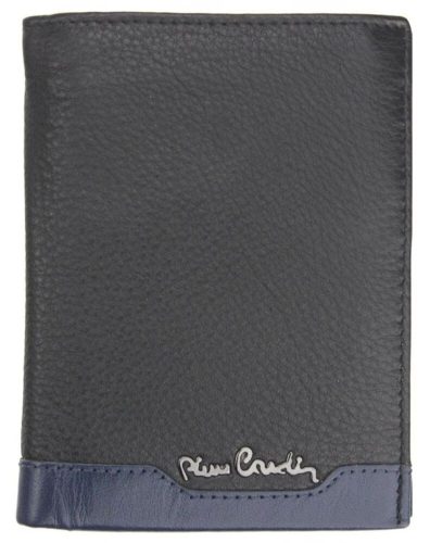  Pánska kožená peňaženka Pierre Cardin, čierna a modrá, s RFID ochranou, 10,5 × 12,7 cm