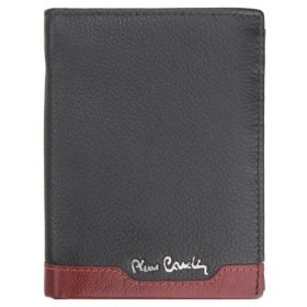    Pierre Cardin čierno-červená pánska kožená peňaženka s RFID ochranou, 10,5 × 12,7 cm