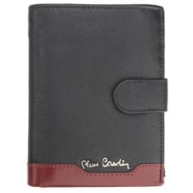    Pierre Cardin Black Red pánska kožená crossbody peňaženka RFID ochrana 10,5 × 12,7 cm